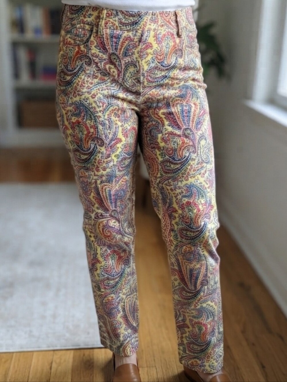 NWT Talbots Signature Paisley Print Pants Size 16 Colorful Boho Slacks